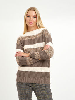 джемпер женский из хлопка в широкую полоску - Glenfield фото 5