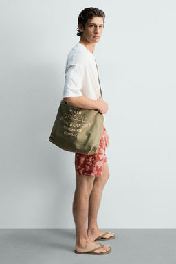 BOLSO SHOPPER TEJIDO / Verde Agua