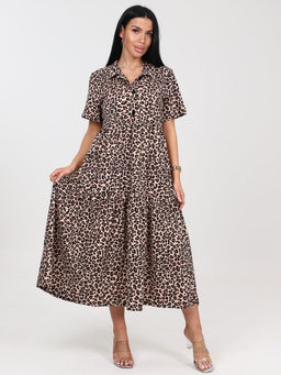 362 ПЛАТЬЕ ЖЕНСКОЕ (Бежевый леопард)