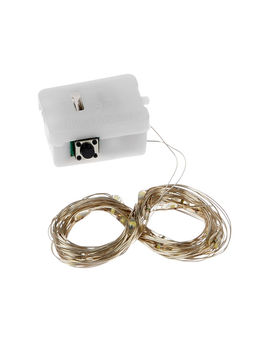 Гирлянда «Нить» 3 м, роса, IP20, серебристая нить. 30 LED, от батареек AG13×3, 3 режима, свечение мульти