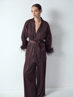 Блузка-кимоно с перьями, B2724/samali