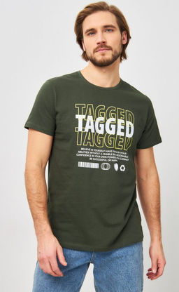 Футболка мужская с принтом P411-06-847 хаки