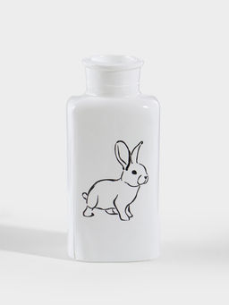 Ваза для цветов Кролик, h=14.5 см, стекло, белая