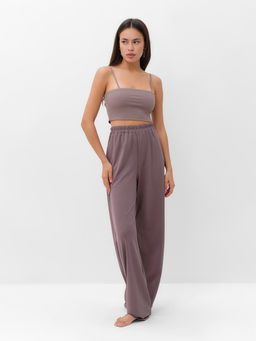 Костюм женский (рубашка, брюки, топ) KAFTAN Base, размер 46, кофейный