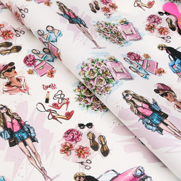 Цена за 10 шт. Бумага упаковочная глянцевая Женский стиль, 70 х 100 см - UPAK LAND фото 3