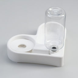 Миска двойная с автопоилкой (съёмная бутылка) 28 х 23 х 20,5 см, белая - Пижон фото 3