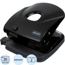Дырокол Attache Power до 30л., металл., чёрный  фото 2