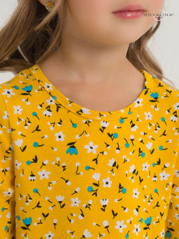 Платье Алиса дл/р цветы на горчице - Sovalina фото 30