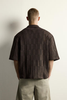 CAMISA RELAXED FIT ESTRUCTURA CALADA / Marr?n - Zara фото 3