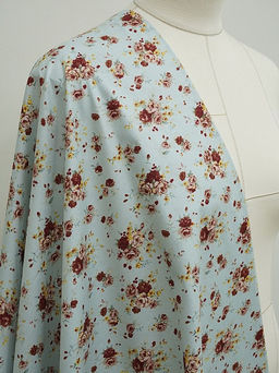 Импорт. хлопок Букеты роз на св.бирюзе, ш.1.48м, хлопок-100%, 105гр/м.кв - Купава фото 6