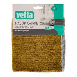 Набор салфеток 4 шт., 30*30см "Одноцвет" из микрофибры , универсальные арт. 448-102