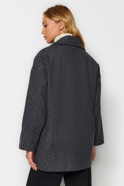 Trendyolmilla Gri Oversize Kaban TWOAW24KB00165 фото 10