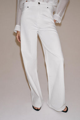 JEANS ZW COLLECTION WIDE LEG TIRO ALTO / Blanco