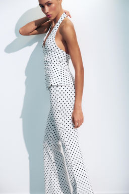 PANTALON FLARE STRETCH / Blanco / Negro - Zara фото 14