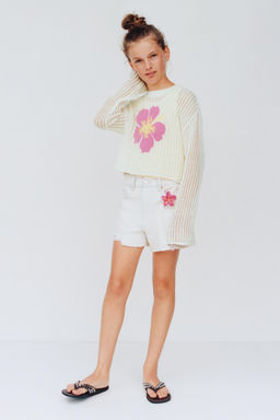 JERSEY PUNTO FLOR HIBISCUS / Crudo - Zara фото 2