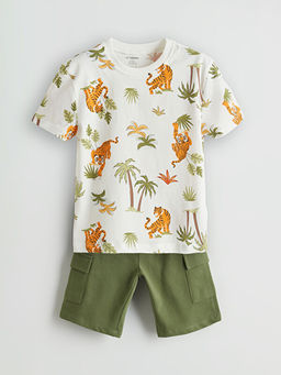 Bask?l? Erkek ?ocuk Ti??rt ve ?ort 2li