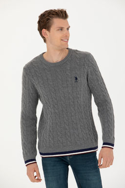 Мужской серый меланжевый свитер - U.s. polo assn фото 15