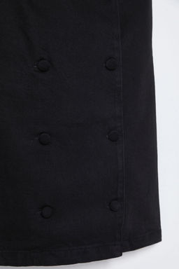 Trendyolmilla Siyah Dugme Detayl? Kruvaze Mini Denim Elbise TWOSS25EL00009
