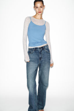 CAMISETA POLIAMIDA TIRANTE FINO / Azul claro