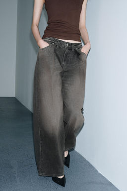 ZW COLLECTION WIDE-LEG MID-WAIST JEANS WITH DARTS - Zara фото 2