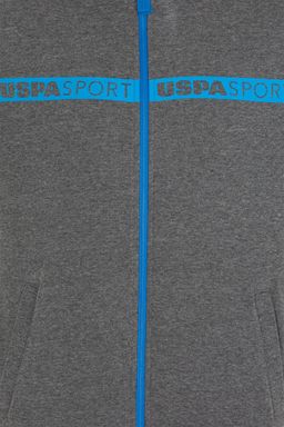 Мужской вязаный кардиган с капюшоном антрацитового меланжа - U.s. polo assn фото 6