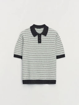 Вязаный джемпер поло с контрастным воротником / Zarina