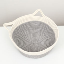 Экологичный лежак для животных (хлобчатобумажный), 40 х 30 х 15 см, вес до 15 кг, бело-серый - Пижон фото 3