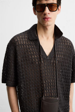 OPEN KNIT POLO SHIRT - Zara фото 6