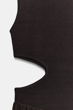 VESTIDO COMBINADO PUNTO CUT OUT / Marr?n - Zara фото 10