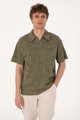 Erkek Comfort Fit Ka__k Yaka Koyu Haki Ti__rt Sepette S_rpriz _ndirim - U.s. polo assn фото 8