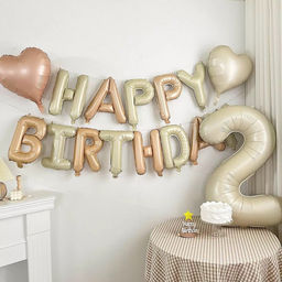 Цена за 5 шт. Воздушный шар фольгированный 18 Сердце, матовый, цвет кремовый - Страна карнавалия фото 4