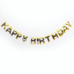 Гирлянда «С днём рождения», золотая