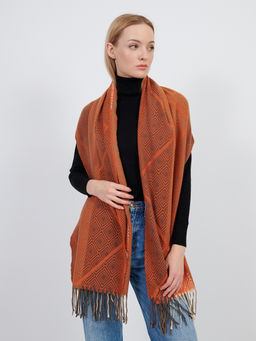 Большой теплый двусторонний палантин В СОСТАВЕ ШЕРСТЬ - Tantino фото 3