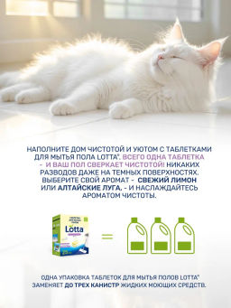 Таблетки для мытья полов универсальные "Lotta" Алтайские луга, 25 шт.
