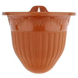 Кашпо для цветов пластмассовое Лозанна 2л, 19х18,5х16см, настенное крепление, полипропилен, терракотовый (Россия) - Домашняя мода фото 3