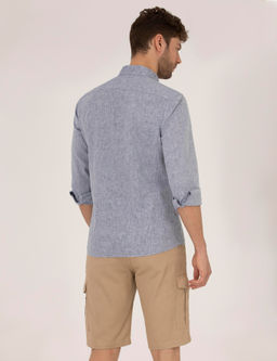Рубашка Pierre Cardin Regular Fit темно-синяя с длинным рукавом