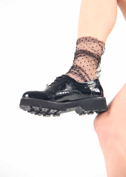 Туфли полуботинки 100.10182bl. Черный наплак