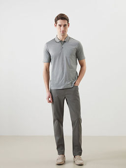 Polo Yaka K?sa Kollu Merserize G?r?n?ml? Erkek Ti??rt