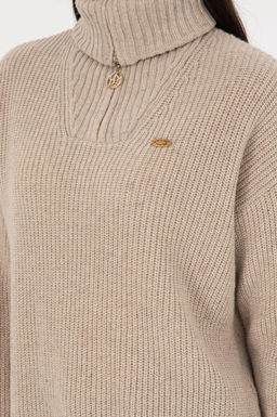 Женский кремовый меланжевый свитер Неожиданная скидка в корзине - U.s. polo assn фото 6