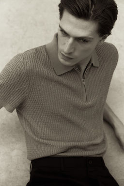 Polo en punto trenzado Slim Fit - H&m фото 3