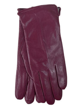 Элегантные женские перчатки из кожи и велюра, цвет шоколад - Greta фото 18