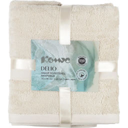 Набор полотенец махровых Делио Комус/аквасофт 550г/м2, 50x90, экрю,2 шт/наб