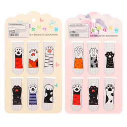 Набор закладок магнитных для книг 6 штук Лапки 60*19мм МИКС CALLIGRATA фото 2