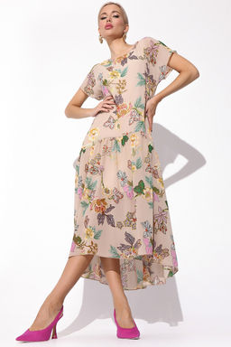 Платье Тонкие чувства (беж цветы) - Эльза фото 6