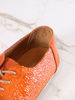 Босоногие туфли 188.natabr.Оранжевый наплак+оранжевая замша