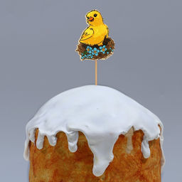 Цена за 2 шт. Топпер для украшения кулича Гнездо на пасху, 6.8?5.4 см