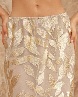 Юбка полупрозрачная с золотым узором KZU001