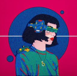 Кристальная (алмазная) мозаика ФРЕЯ ALBP-301 постер Кибер девушка 30 х 30 см