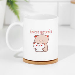 Кружка Вместе навсегда котики, 320 мл - Дарим Красиво фото 3