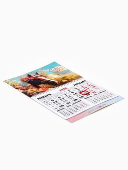 Календарь настенный квартальный 2026 «Лошадь с цветами», 30×46 см